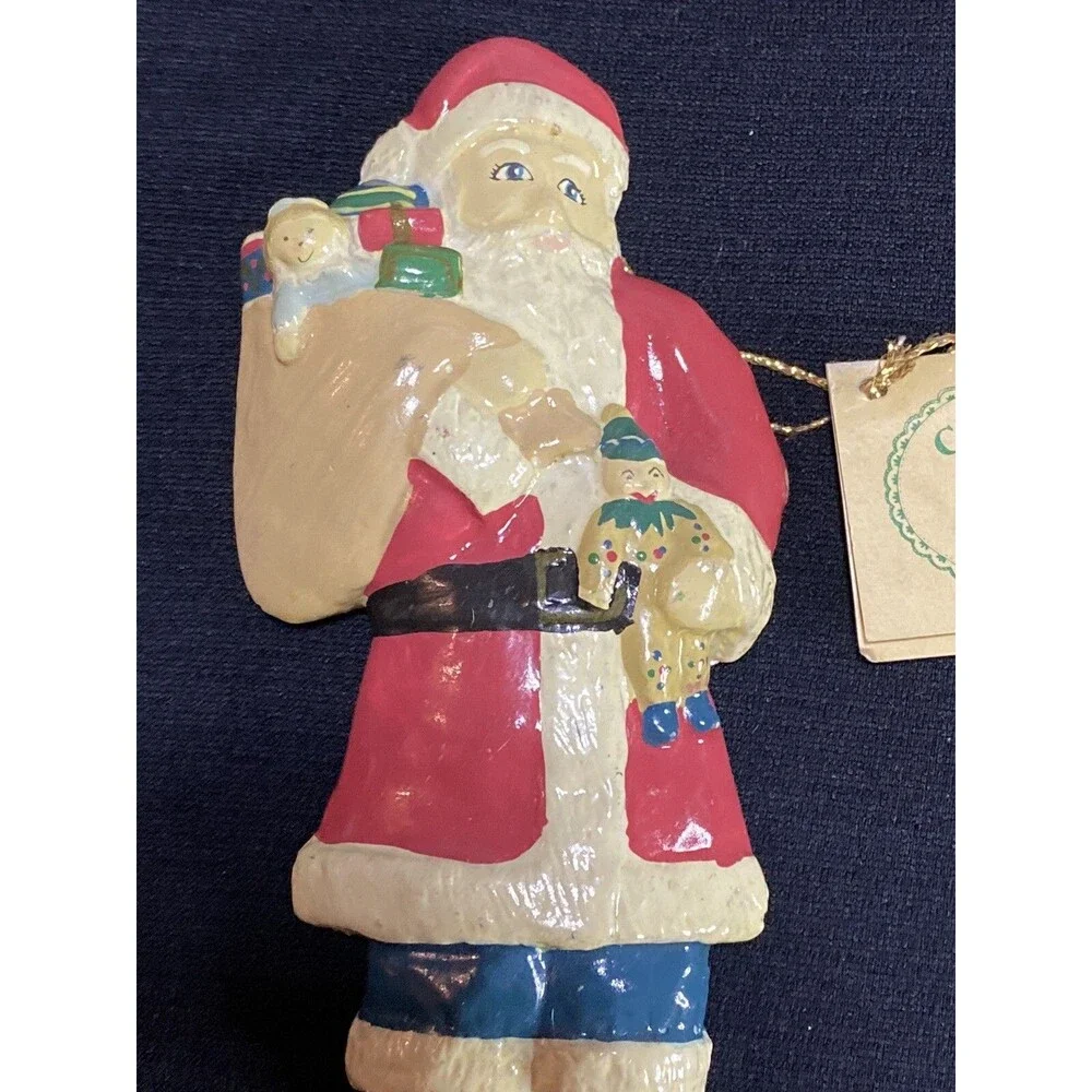 1982 Charlee McGee Collectibles Santa Claus Holiday , Christmas Ornament Vtg.